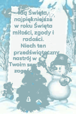 Bałwan ubierający choinkę idą święta